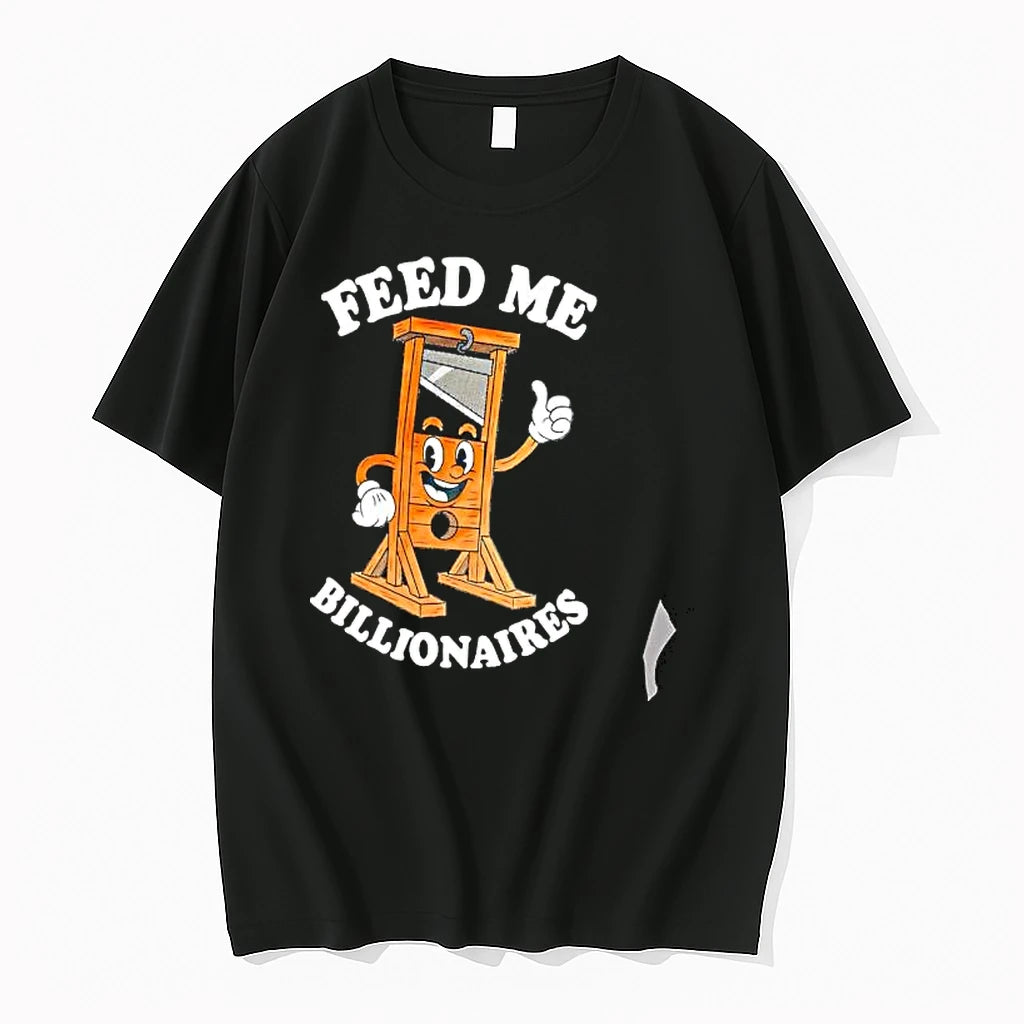 Officials Guillotine Feed Me Billionaires Political Satire Mascot Premium T Shirt