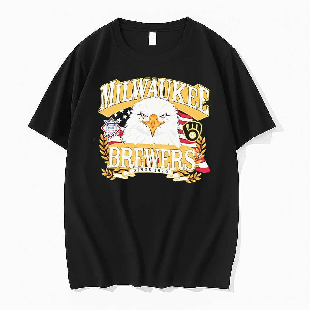 Officials Milwaukee Brewers Americana Eagle Celebrating Americas 250th Tee T Shirt Sweater