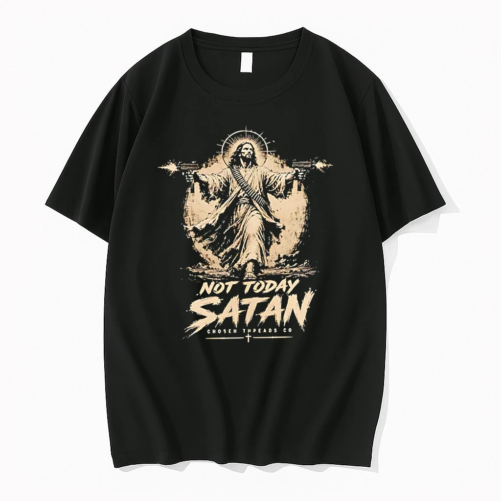 Officials Not Today Satan Chosen Threads Co Jesus Premium T Shirt