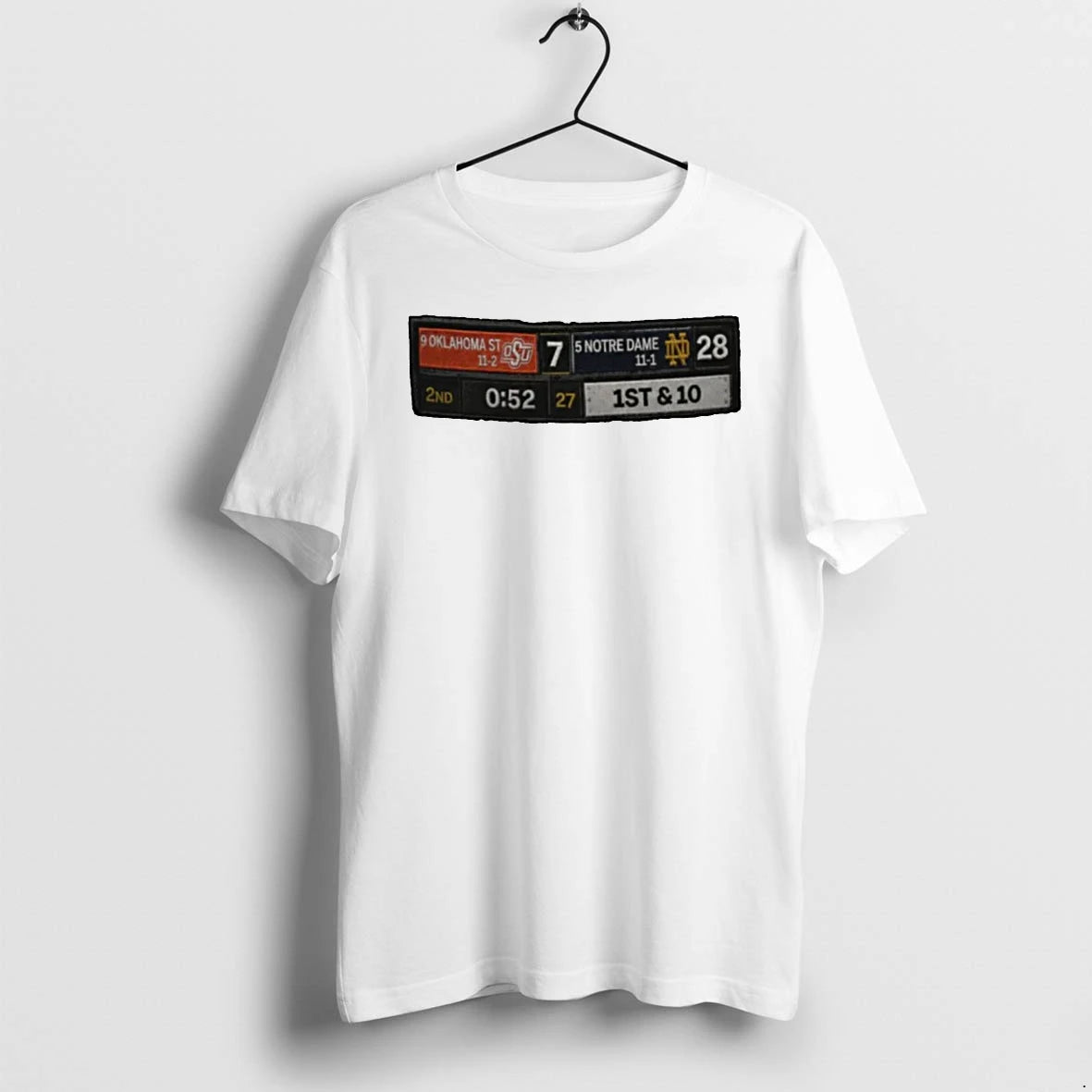 Officials Oklahoma State Cowboys Vs Notre Dame Fighting Irish The Scoreboard Is Displayed