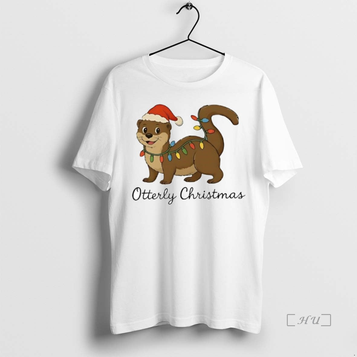 Officials Otterly Christmas Hat Santa Lightning Funny T Shirt Sweater