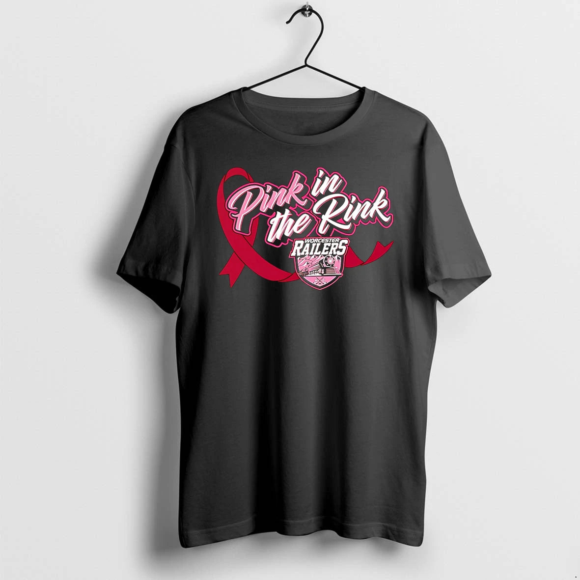 Officials Pink In The Rink Worcester Railers Premium T Shirt