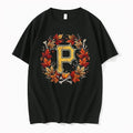 Officials Pittsburgh Pirates Maple Leaves Skull Crossed Bats Baseballs Halloween Black Mens