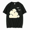 Officials Pixel Art Cloud With Flying Birds Minimalist Premium T Shirt