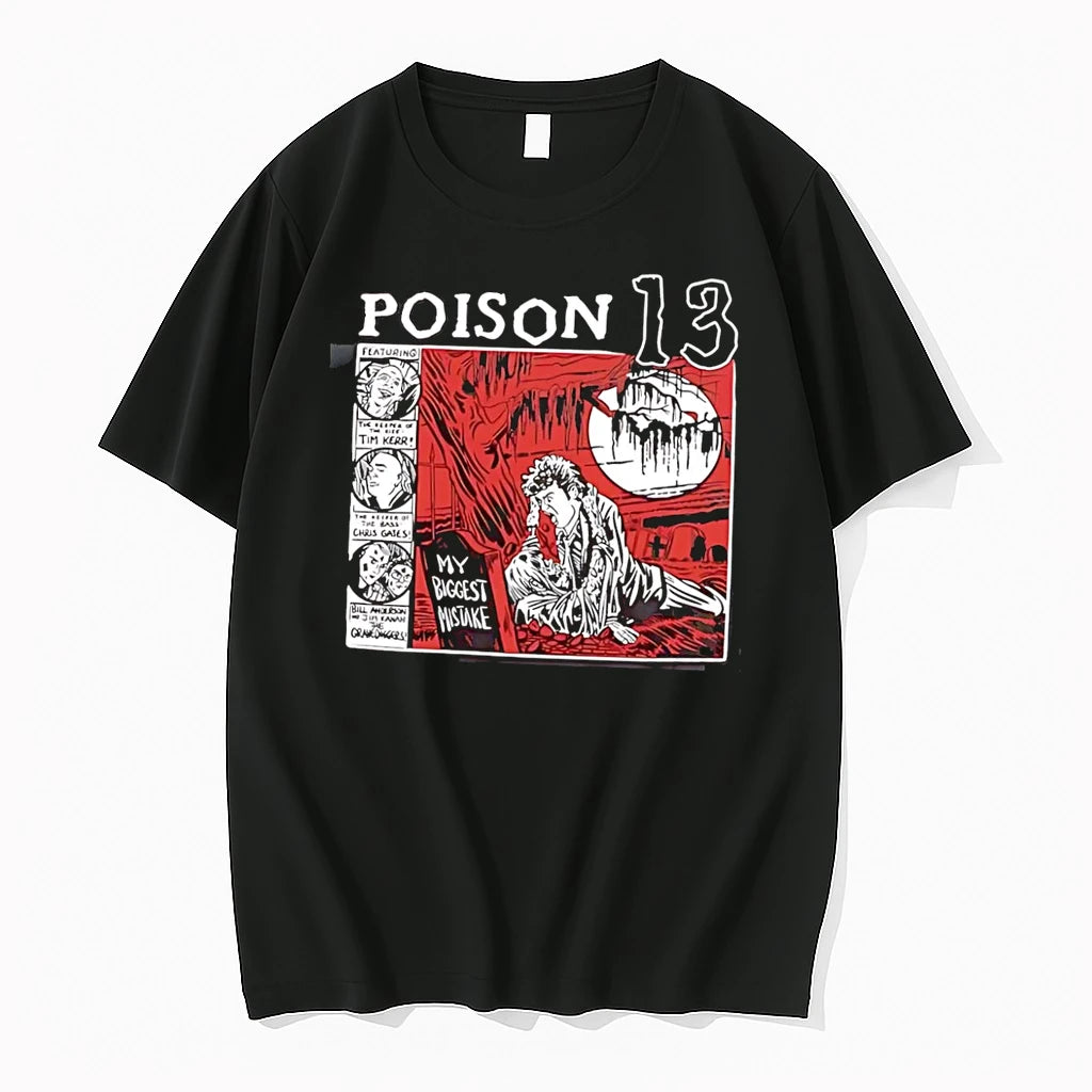 Officials Poison 13 My Biggest Mistake Graveyard Comic Art Black T Shirt Sweater