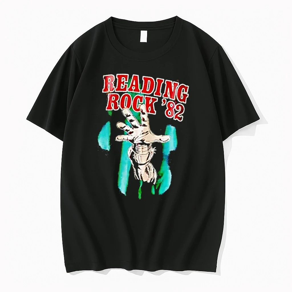 Officials Reading Rock 82 Bandaged Mummy Hand Reaching Green Background Vintage Mens T Shirt Sweater