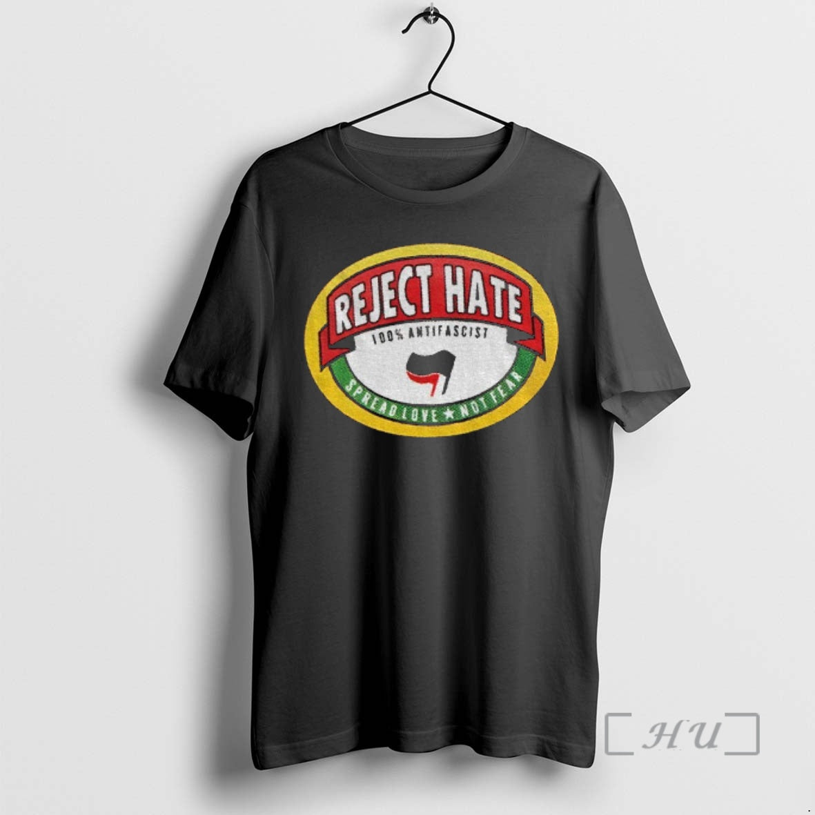 Officials Reject Hate Badge 100 Antifascist Spread Love Not Fear Logo T Shirt Sweater