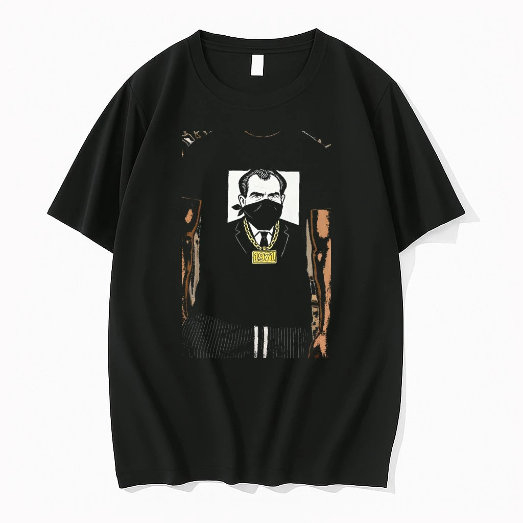 Officials Richard Nixon 1971 Bandana Gold Chain Premium T Shirt