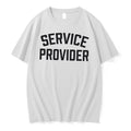 Officials Service Provider Arched Black Varsity Block Text Lettering White Womens Premium T Shirt