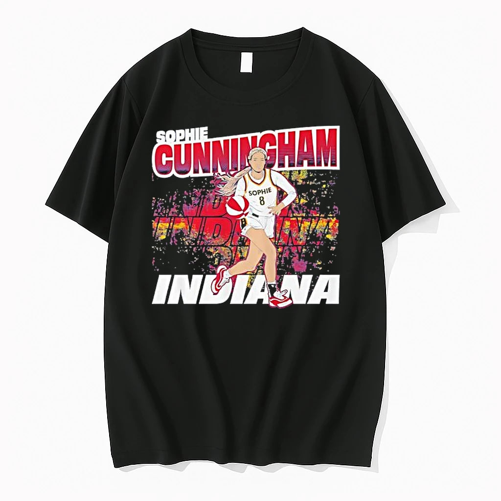Officials Sophie Cunningham Indiana Fevers Wnba Graffiti Premium T Shirt