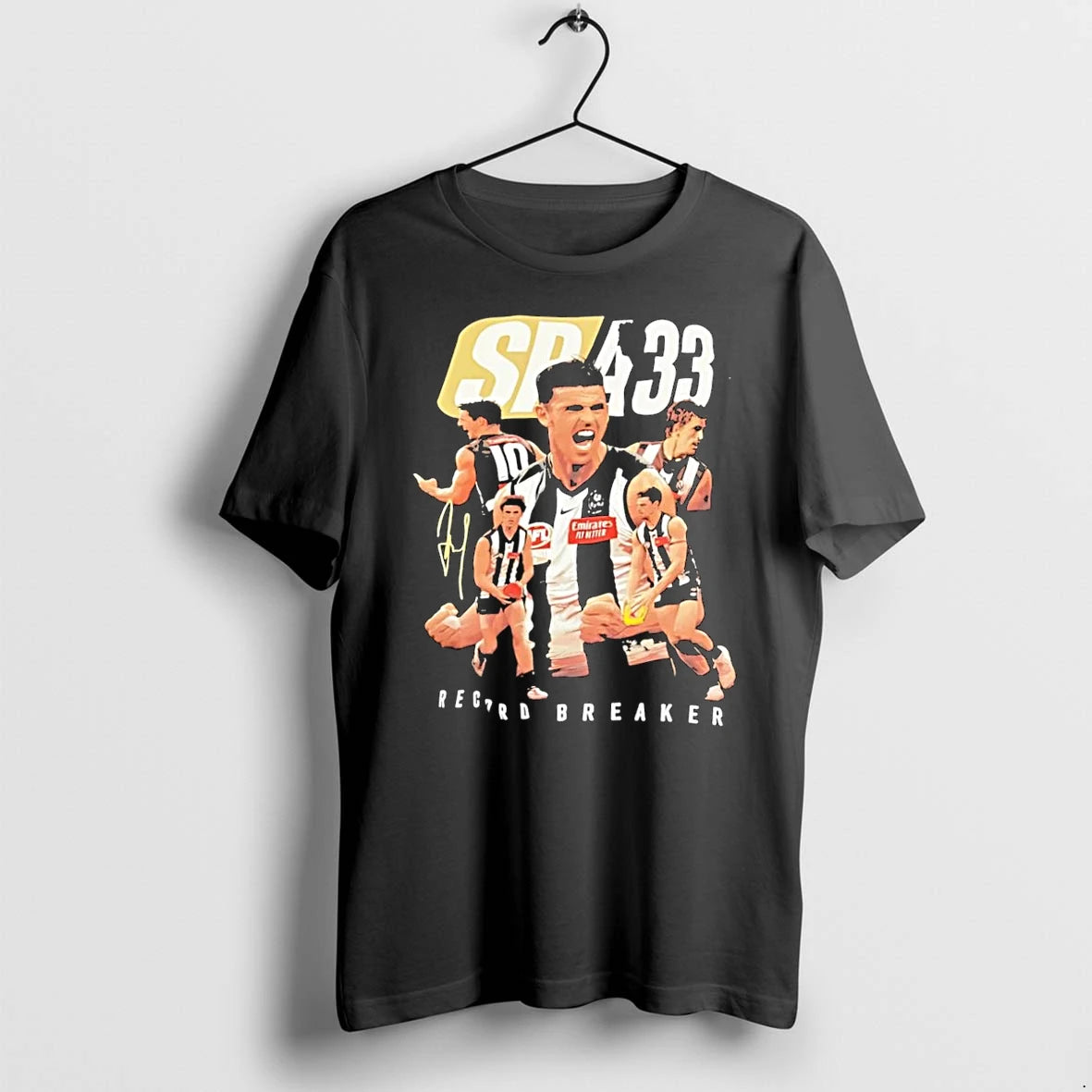 Officials Sp 433 Record Breaker Scott Pendlebury Collingwood Afl Black T Shirt Sweater