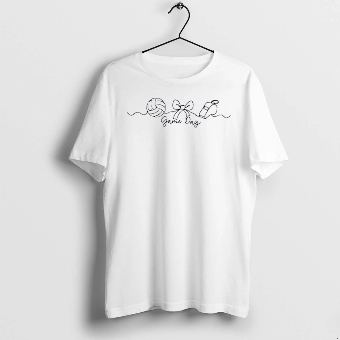 Officials Volleyball Ribbon Referees Whistle Continuous Sketch White Womens Premium T Shirt