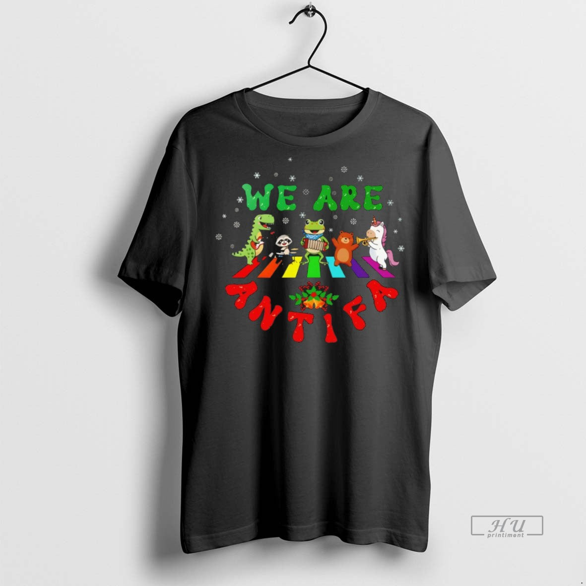 Officials We Are Antifa Anti Trump Christmas Premium Tee Shirt Sweater