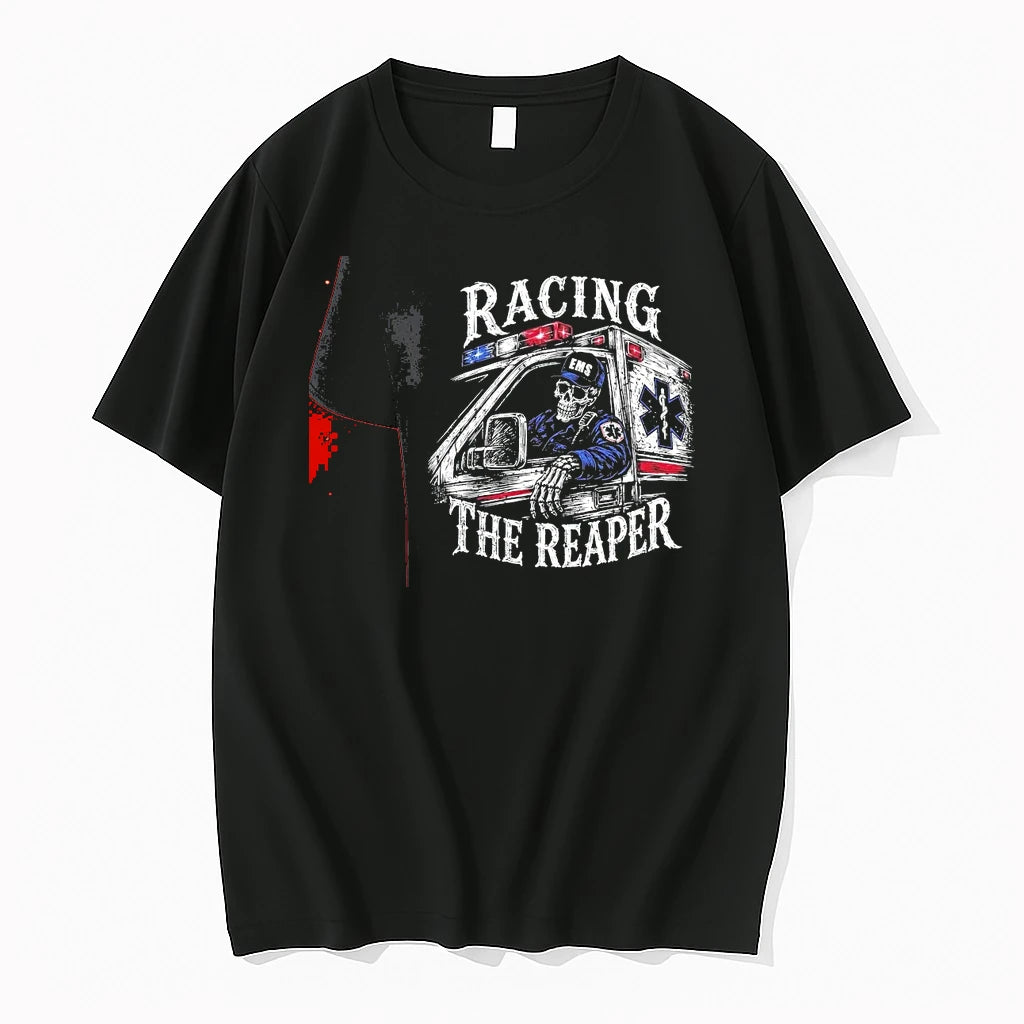 Officials Racing The Reaper Ems Skeleton Premium T Shirt