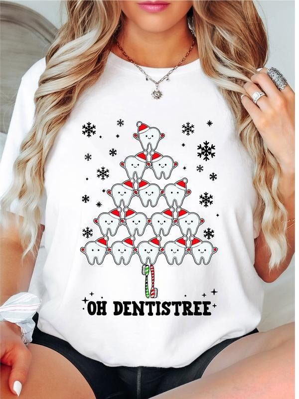 Oh Dentistree Tooth Tree Shirt Dentist Student Dentist Dental Crew T-Shirts