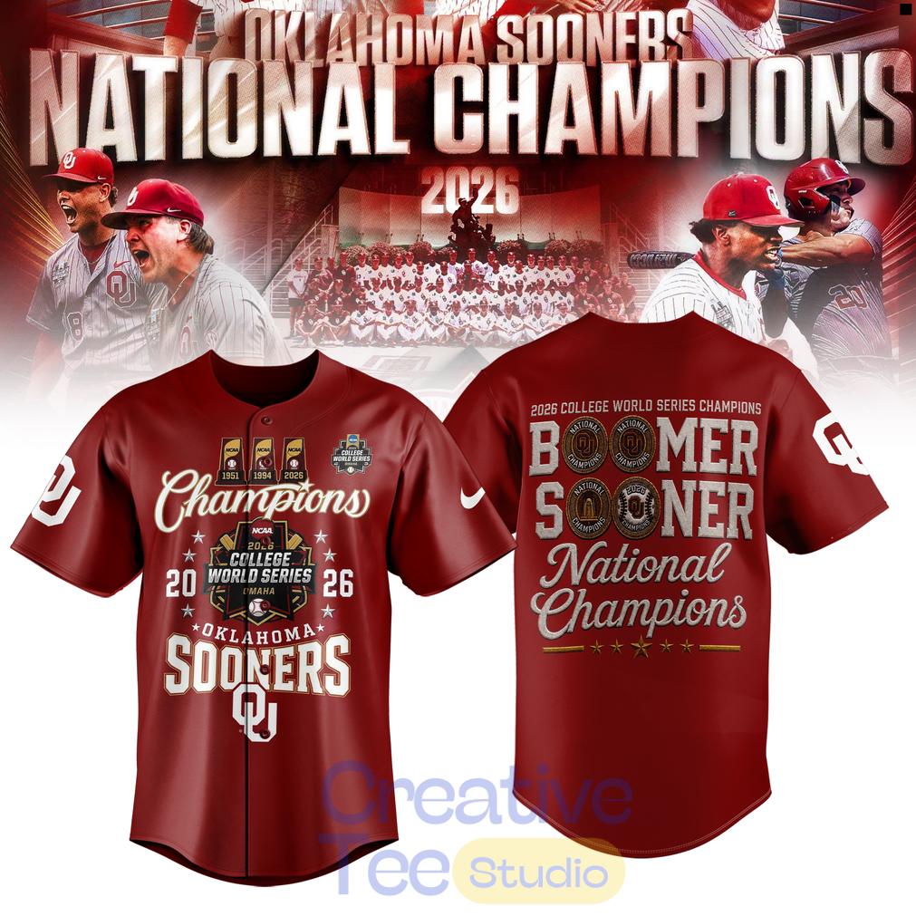 Oklahoma Sooners 2026 National Champions Baseball Jersey