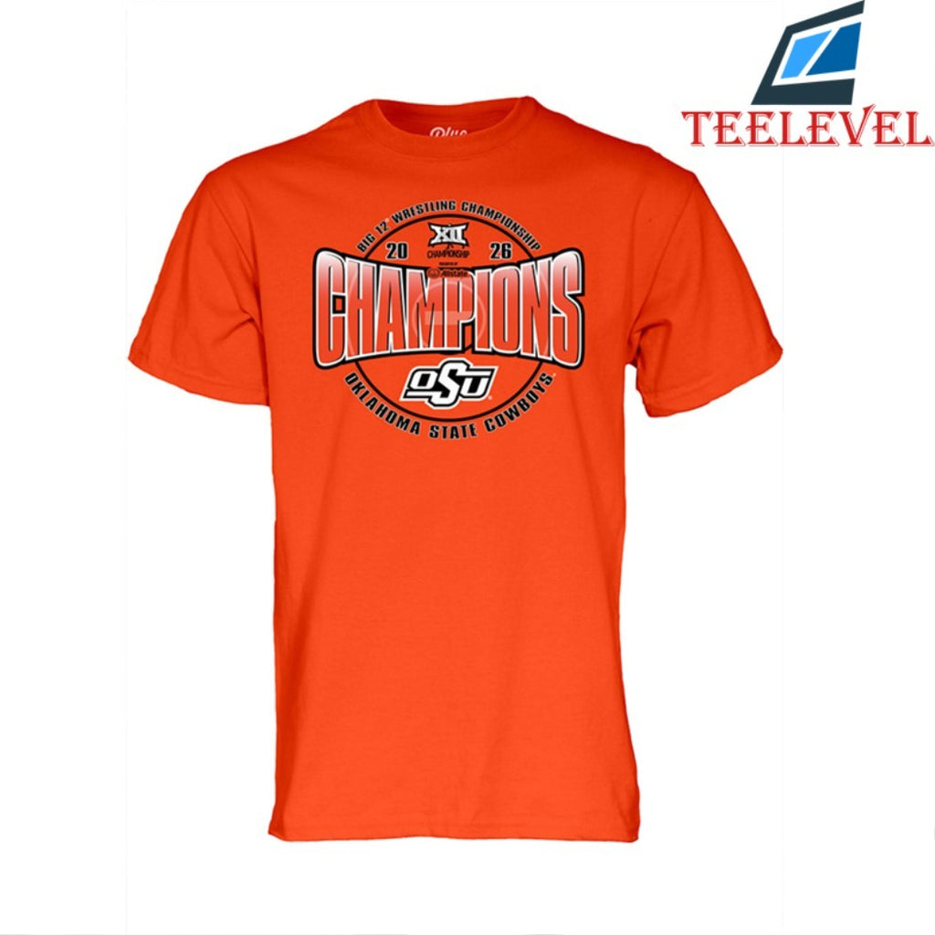 Oklahoma State Cowboys OSU 2026 Big 12 Wrestling Champions T-Shirts