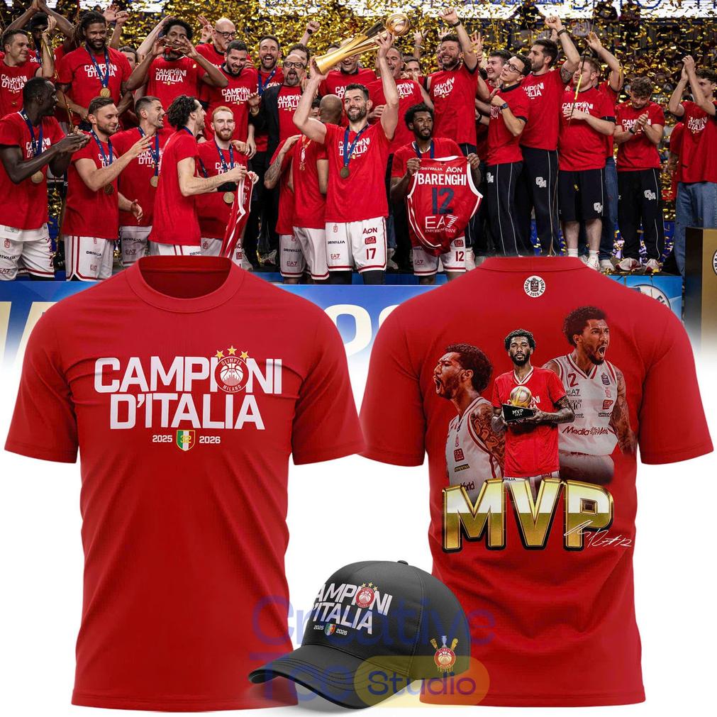 Olimpia Milano 2026 Italian Champions Black T-Shirt