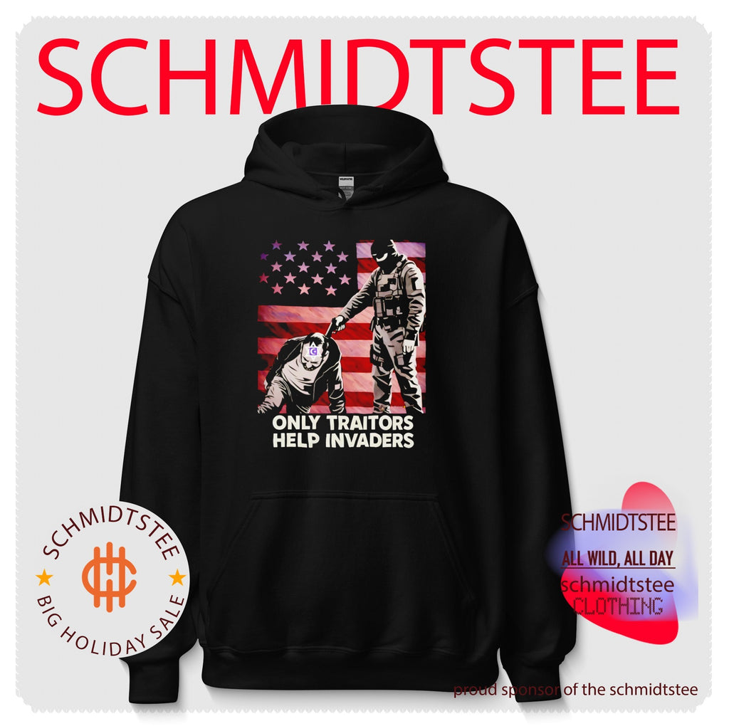 Only Traitors Help Invaders American Flag Political shirt