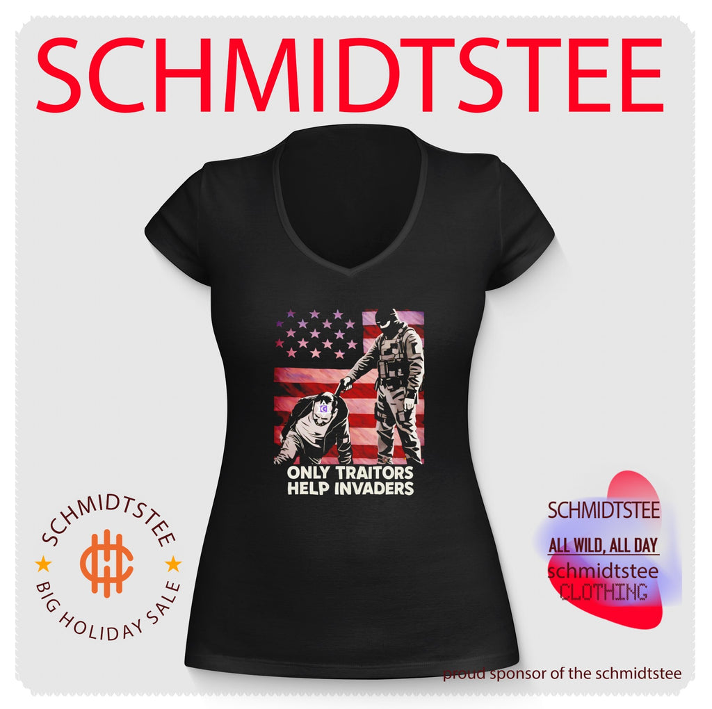 Only Traitors Help Invaders American Flag Political shirt