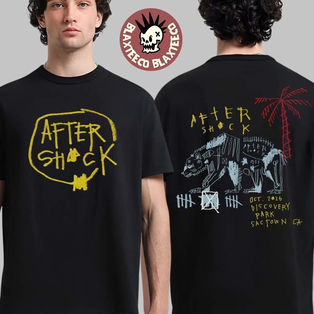 Original Aftershock 2026 Festival Merch At Discovery Park In Sactown California On October 2026 Doodle Bear tee