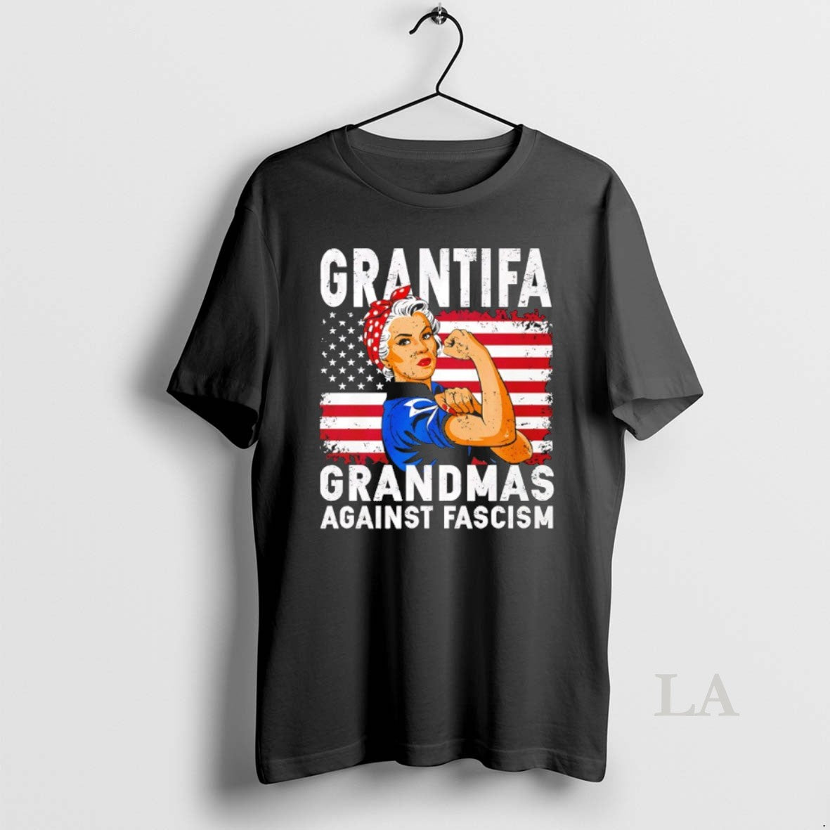 Original Grantifa Grandmas Against Fascism Flag Rosie The Riveter
