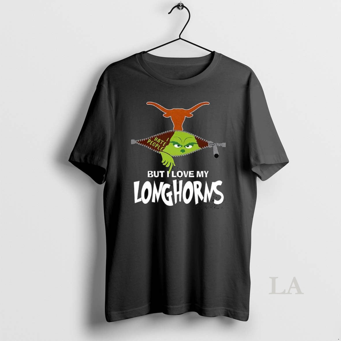Original Grinch Zipper I Hate People But I Love My Texas Longhorns Football Christmas