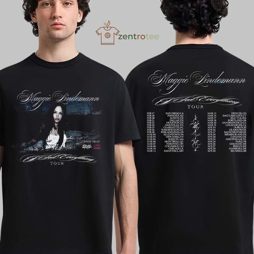 Original Maggie Lindemann I Feel Everything Tour 2026 Schedule Dates Merch tee