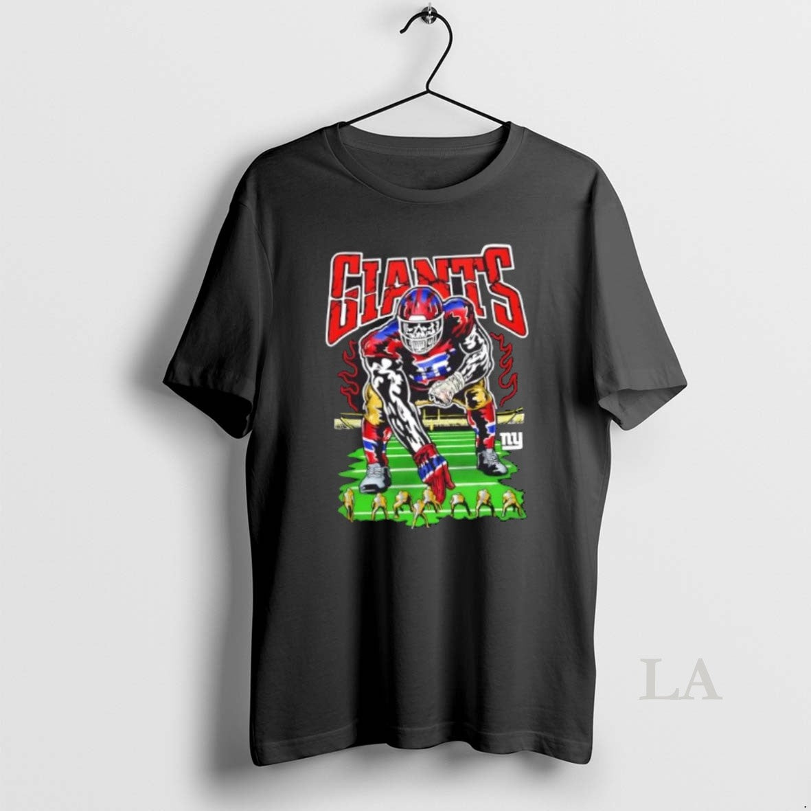 Original New York Giants Stance Football Fire Graphic