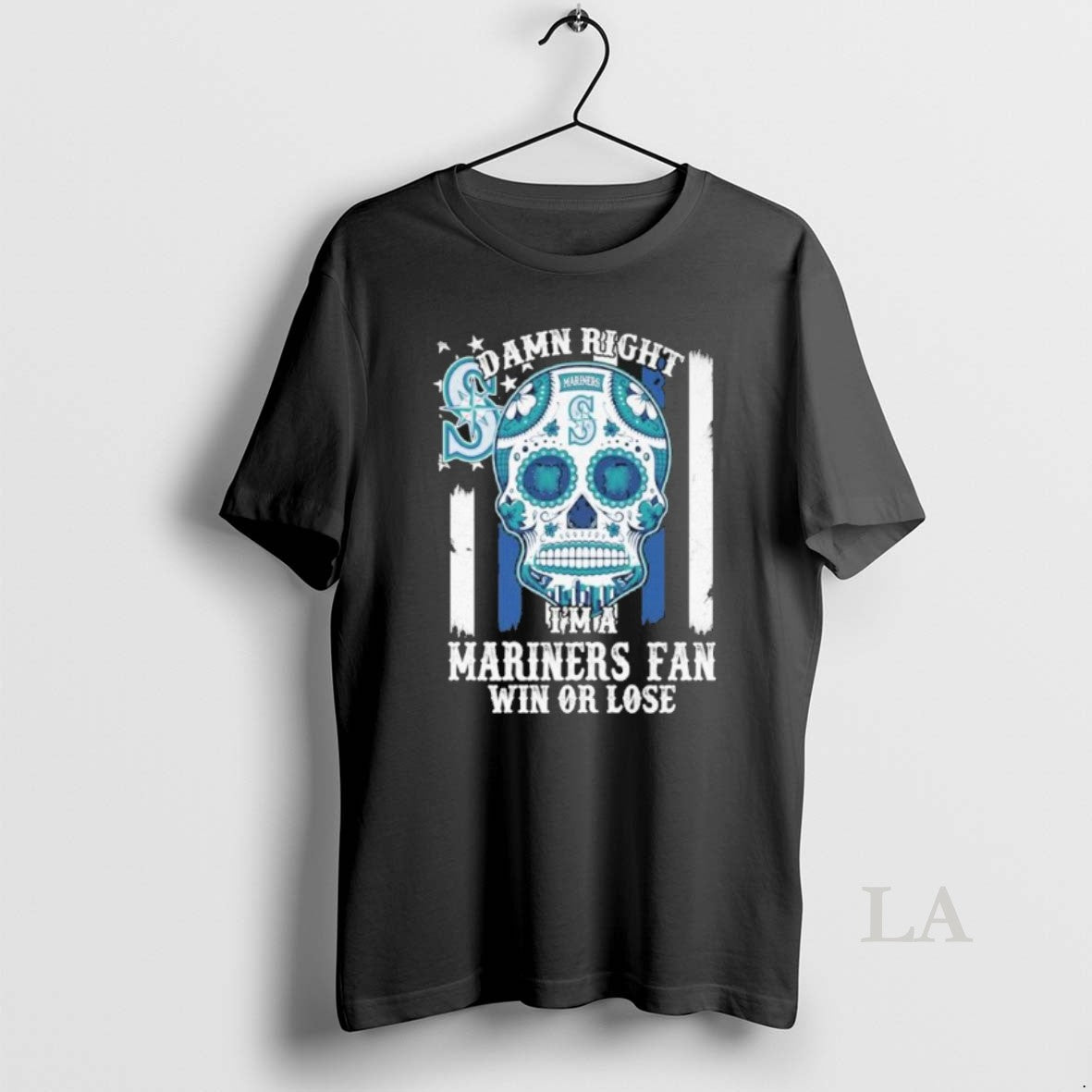 Original Sugar Skull Damn Right I Am A Seattle Mariners Fan Win Or Lose