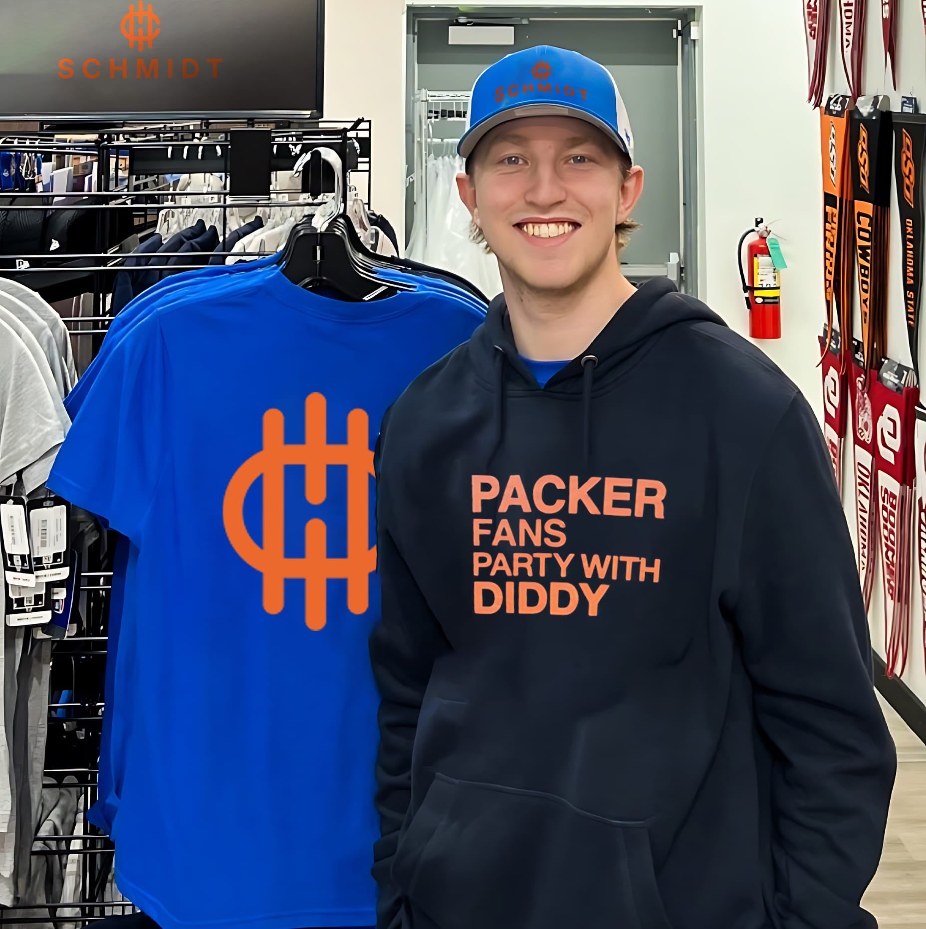 Packer Fans Party with Diddy Green Bay Packers shirt