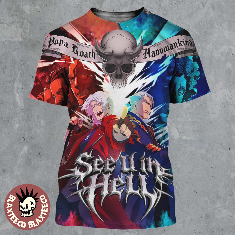 Papa Roach Ft Hanumankind Devil May Cry Season 2 See U In Hell Song Official Art All Over Print Shirt