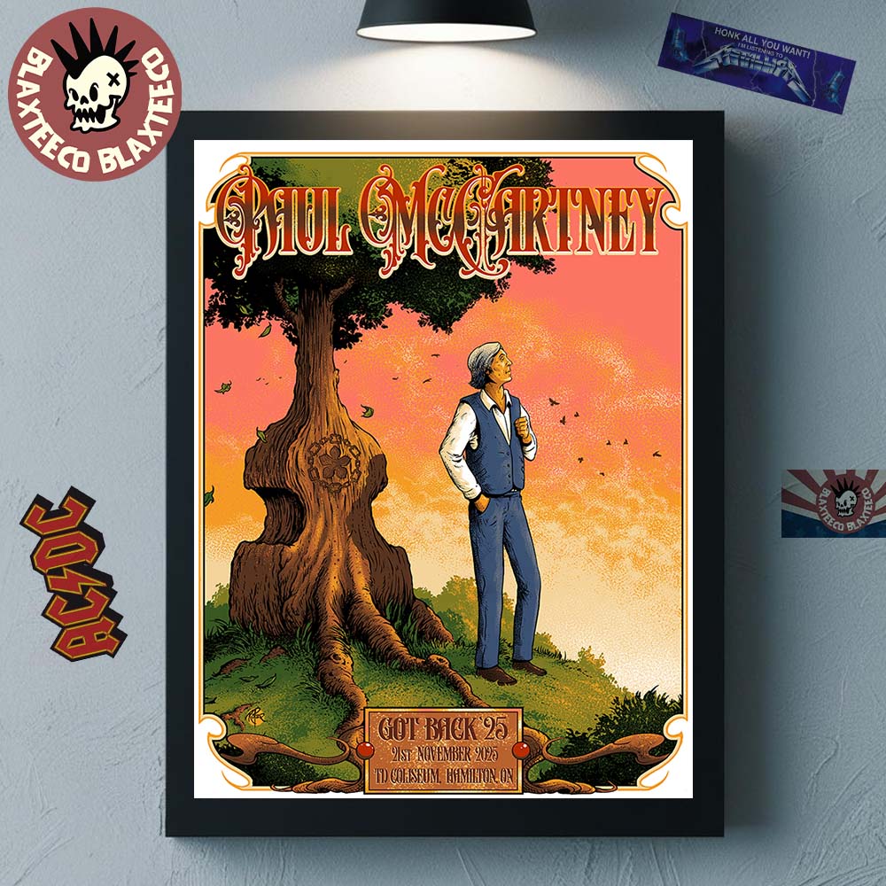 Paul McCartney Got Back 2025 Hamilton Event Poster Ontario Canada At TD Coliseum On November 21 2025 Home Decor Poster Canvas