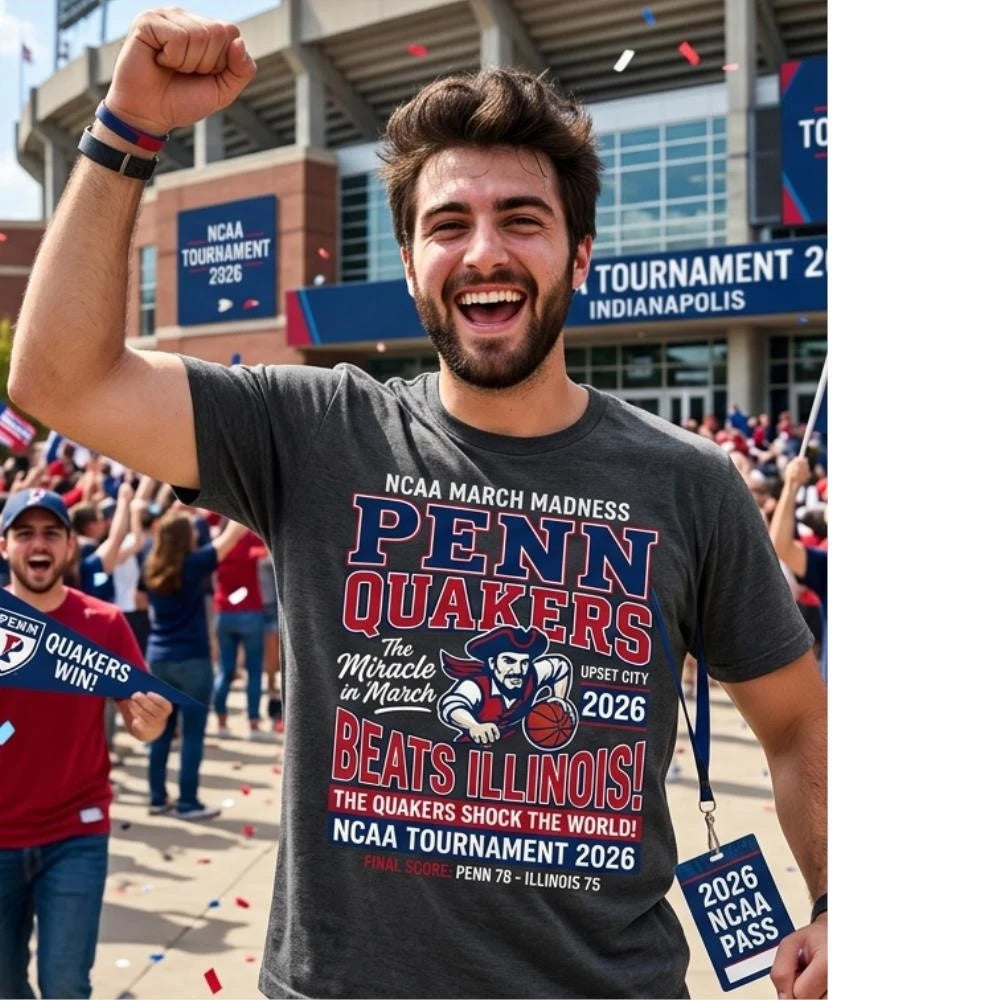 Penn Quakers 2026 March Madness Upset Tee – Penn Beats Illinois Commemorative NCAA shirt
