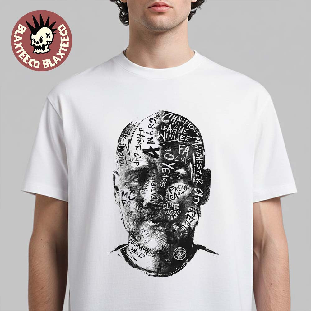 Pep Guardiola Manchester City Tribute 10 Years with Pep Record Breaking Success T-Shirt