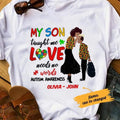 Personalized Autism Mom BWA Taught Me AG41 65O36 T-Shirts