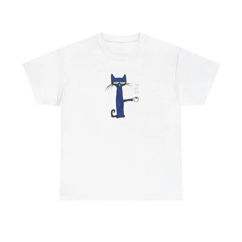 Pete Cat Coffee Shirt Memories Shirt BoyFriends Cat Lovers Menswear Womenswear Streetwear T-Shirts