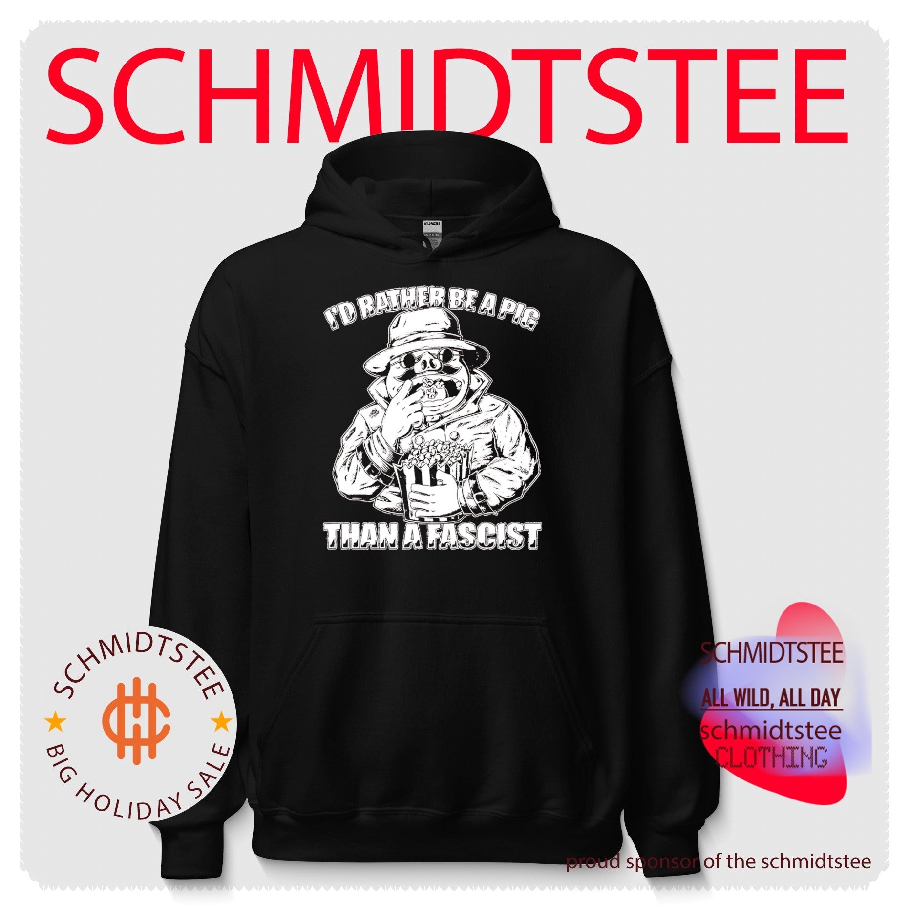 Pig Eating Popcorn I’d Rather Be a Pig Than a Fascist shirt