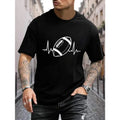 Plus Size American Football Print Casual Street Stretch Round Neck Shirt Summer Made USA T-Shirts