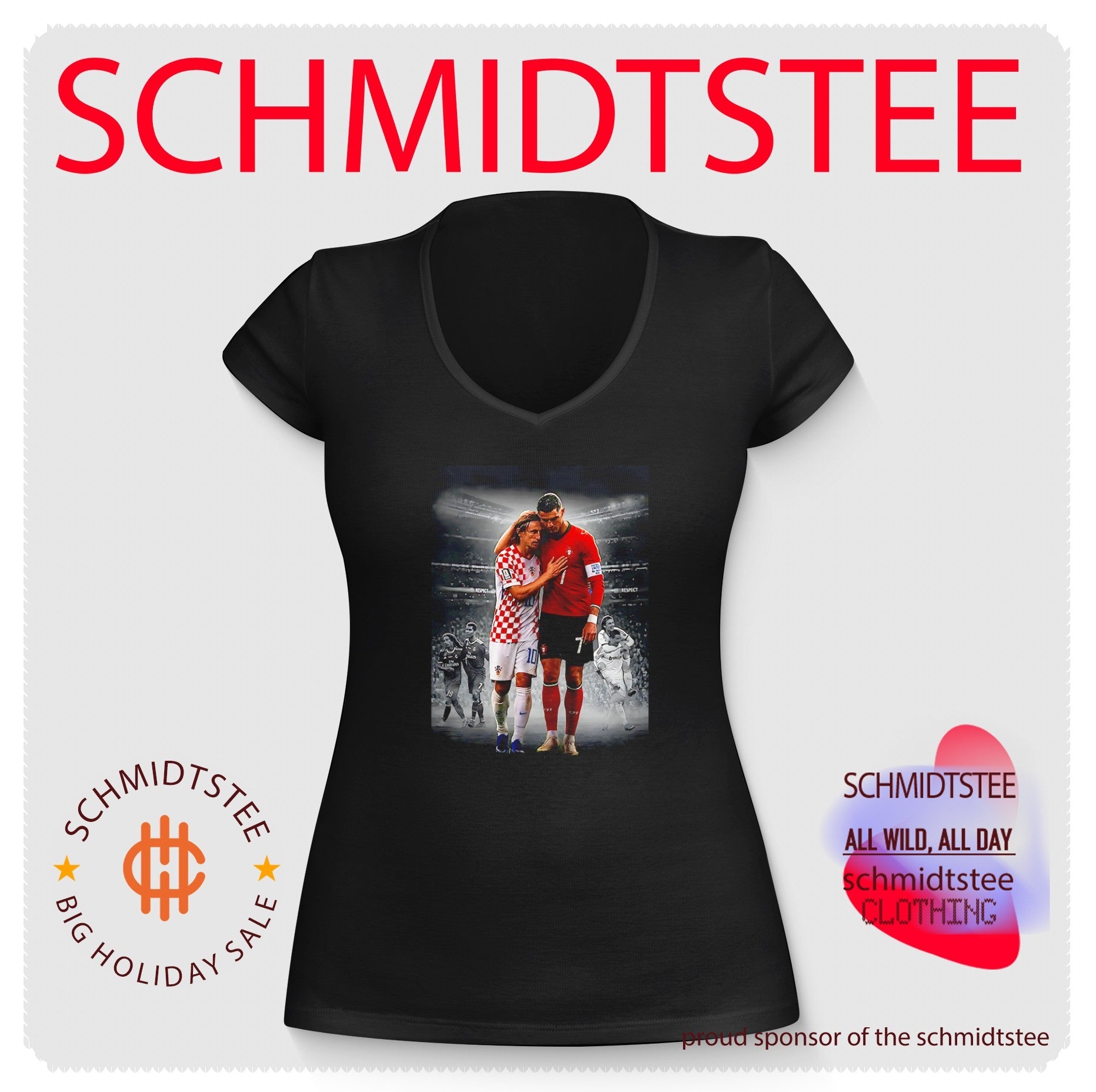 Portugal Cristiano Ronaldo and Croatia Luka Modric embracing shirt