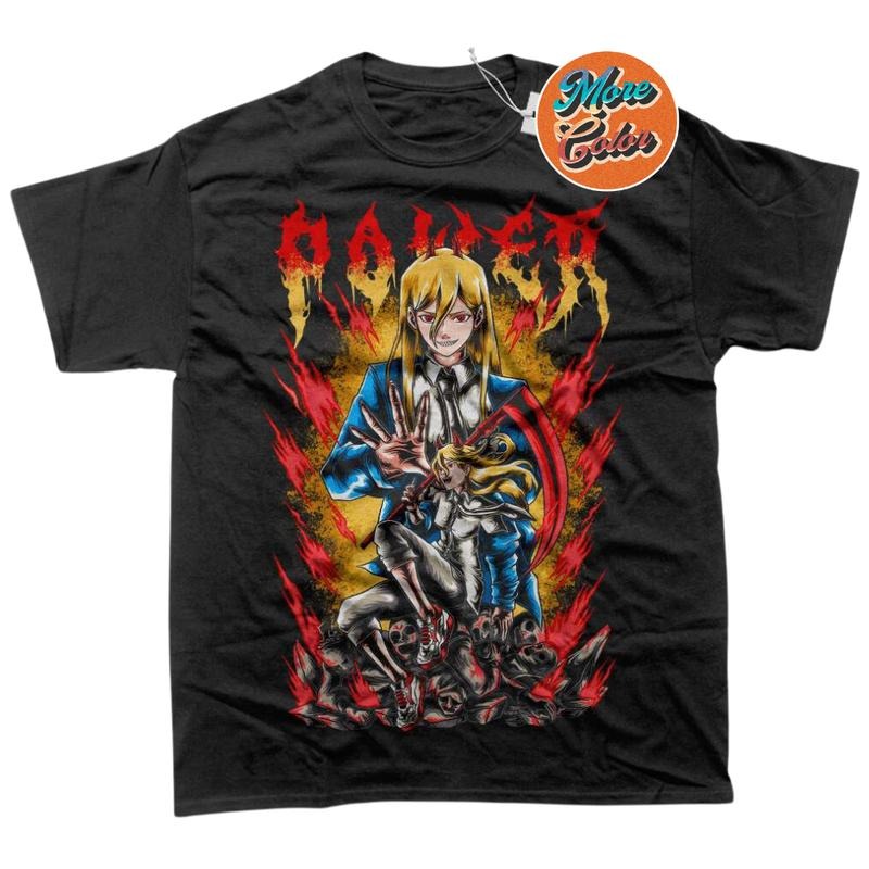 Power Shirt Chainsaw Man Shirt Anime Shirts Cotton Crew Neck Size S 3XL Menswear Top Womenswear Top Underwear Streetwear T-Shirts
