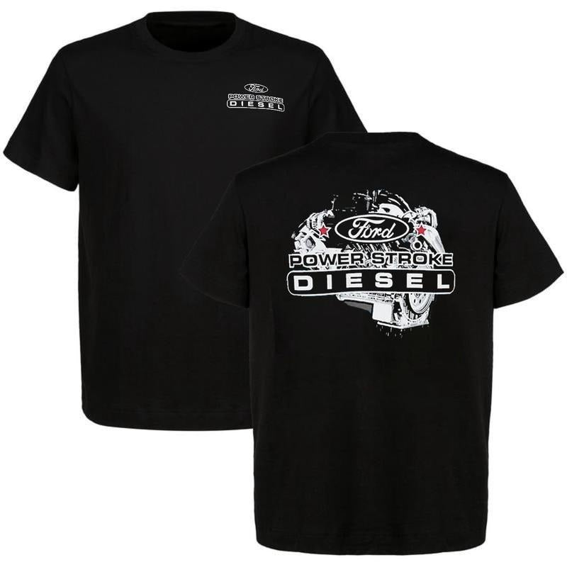 Power Stroke Ford 2 Sided Car Parts Ford Shirt Car Enthusiast Menswear Car Parts Short Sleeve T-Shirts