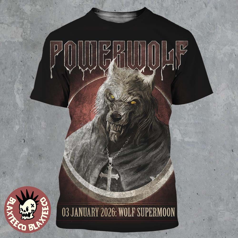 Powerwolf The Wolf Supermoon On 3 January 2026 All Over Print Shirt