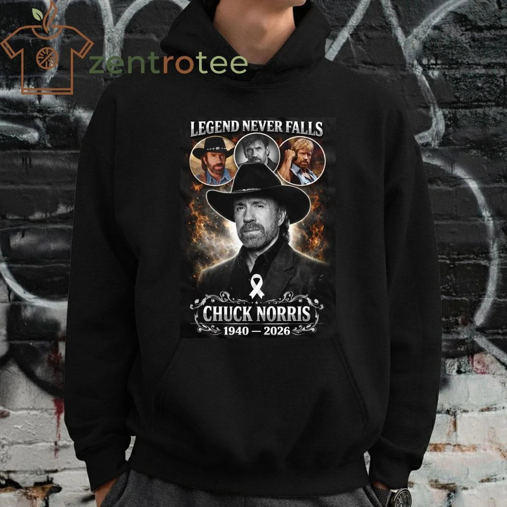 Premium Chuck Norris Legend Never Falls Memorial 1940-2026 NKCtees shirt