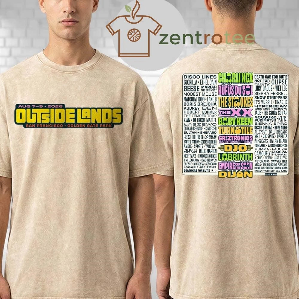 Premium Outside Lands Festival 2026 Merch Lineup San Francisco On August 7 9 2026 At Golden Gate Park tee