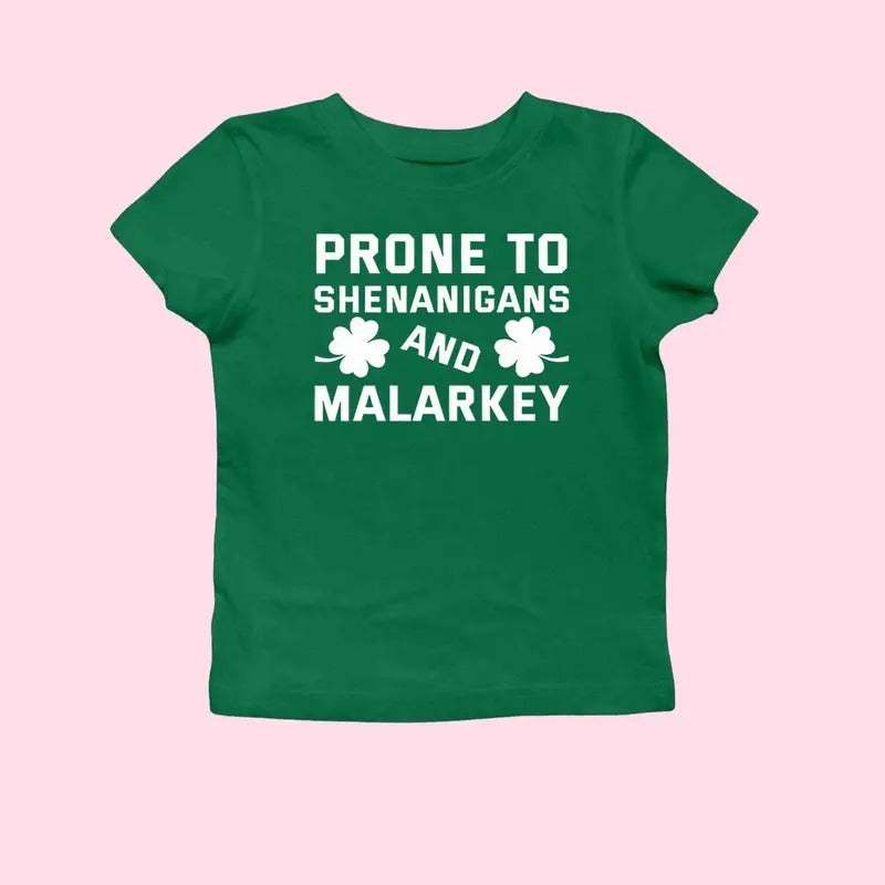 Prone Shenanigans Malarkey St Patrick'S Day Shirt Lucky Shamrock Shirt Irish Shirt Lucky Tanks Patricks Day Tanks Baby Y2K 2000'S T-Shirts