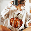 Pumpkin Coquette Bow Retro Halloween Gothic Shirt Retro Fall Spooky Season Fall Pumpkin T-Shirts