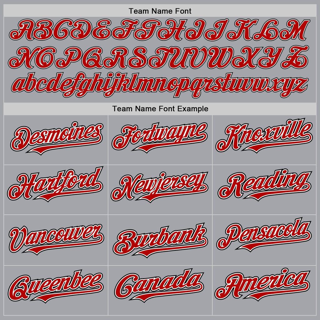 Custom Gray Red-Black Authentic Raglan Sleeves Baseball Jersey