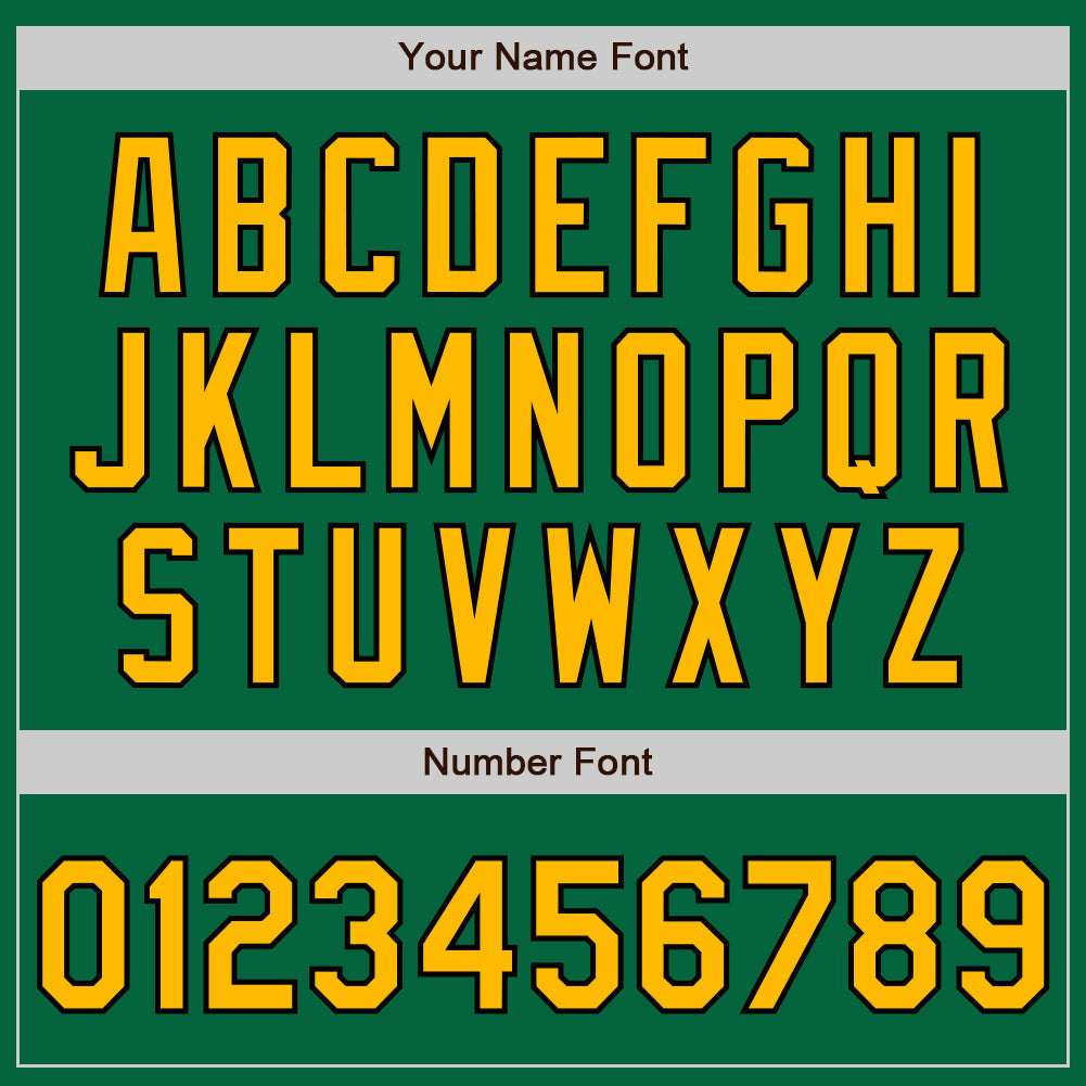 Custom Kelly Green Gold-Black Authentic Raglan Sleeves Baseball Jersey