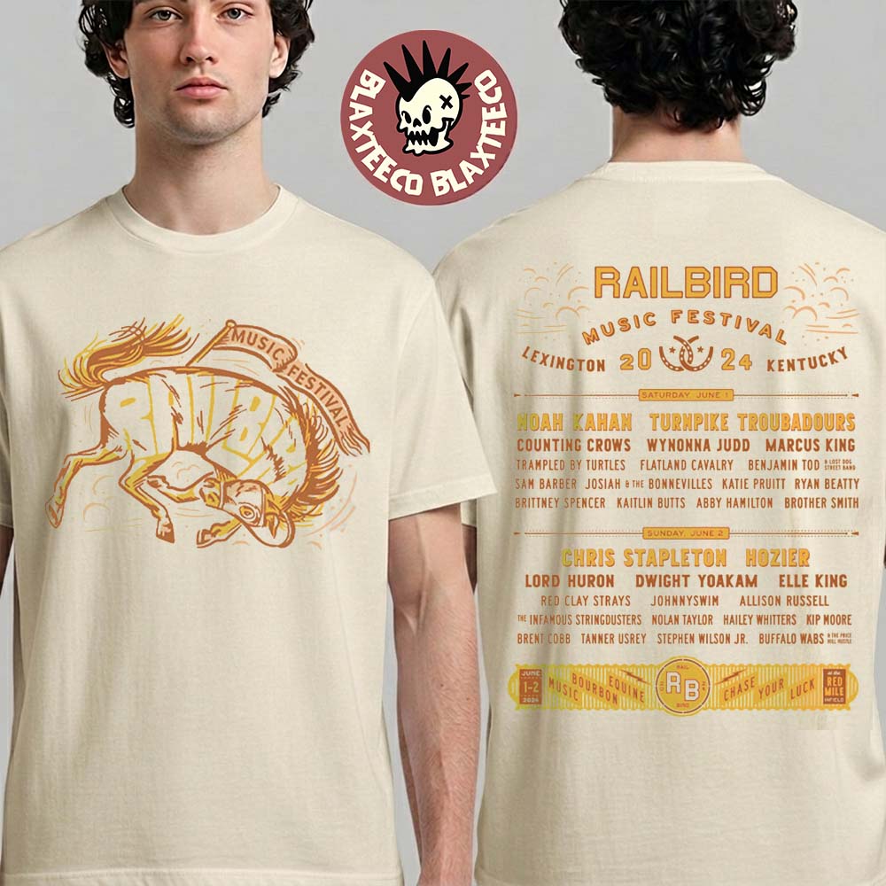 Railbird Music Festival 2026 Merch Lexington Kentucky On June 6 And 7 2026 Thoroughbred Lineup T-Shirt